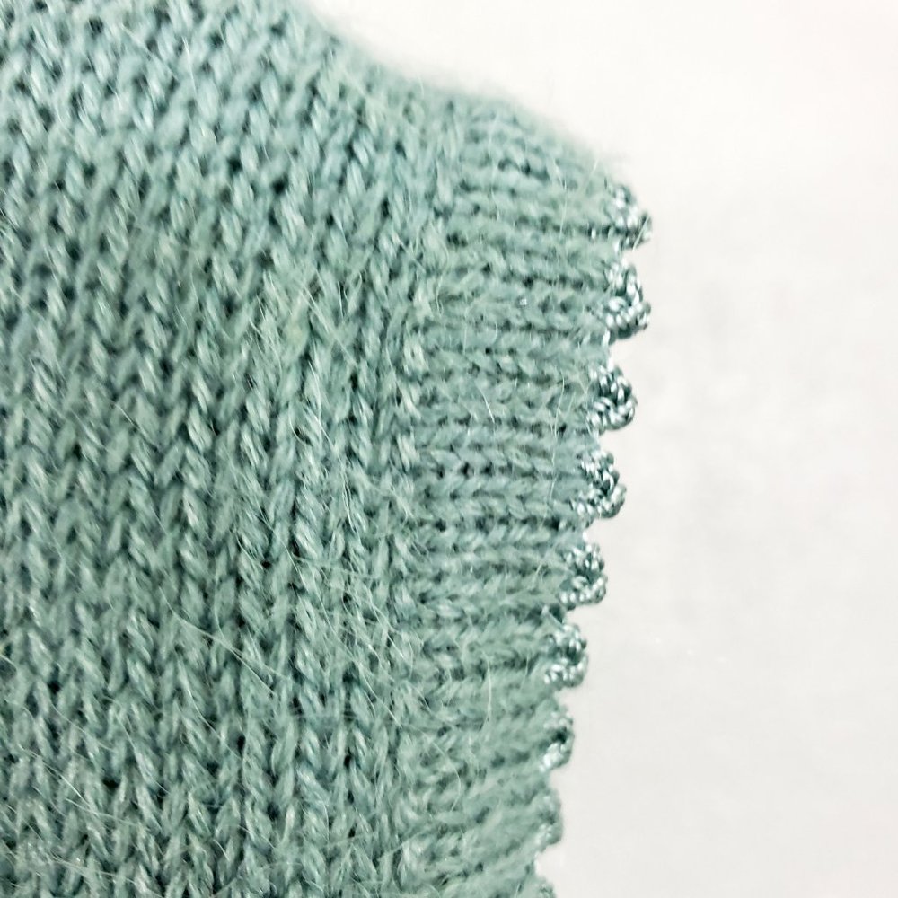Koret Women's Sea Foam Green Button Floral Embroidered Beaded Knit Sweater Vest - Picture 6 of 12